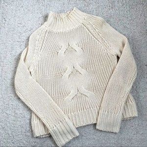 3/$30 Urban Heritage Mock Neck Cream Knit Sweater Sz Small